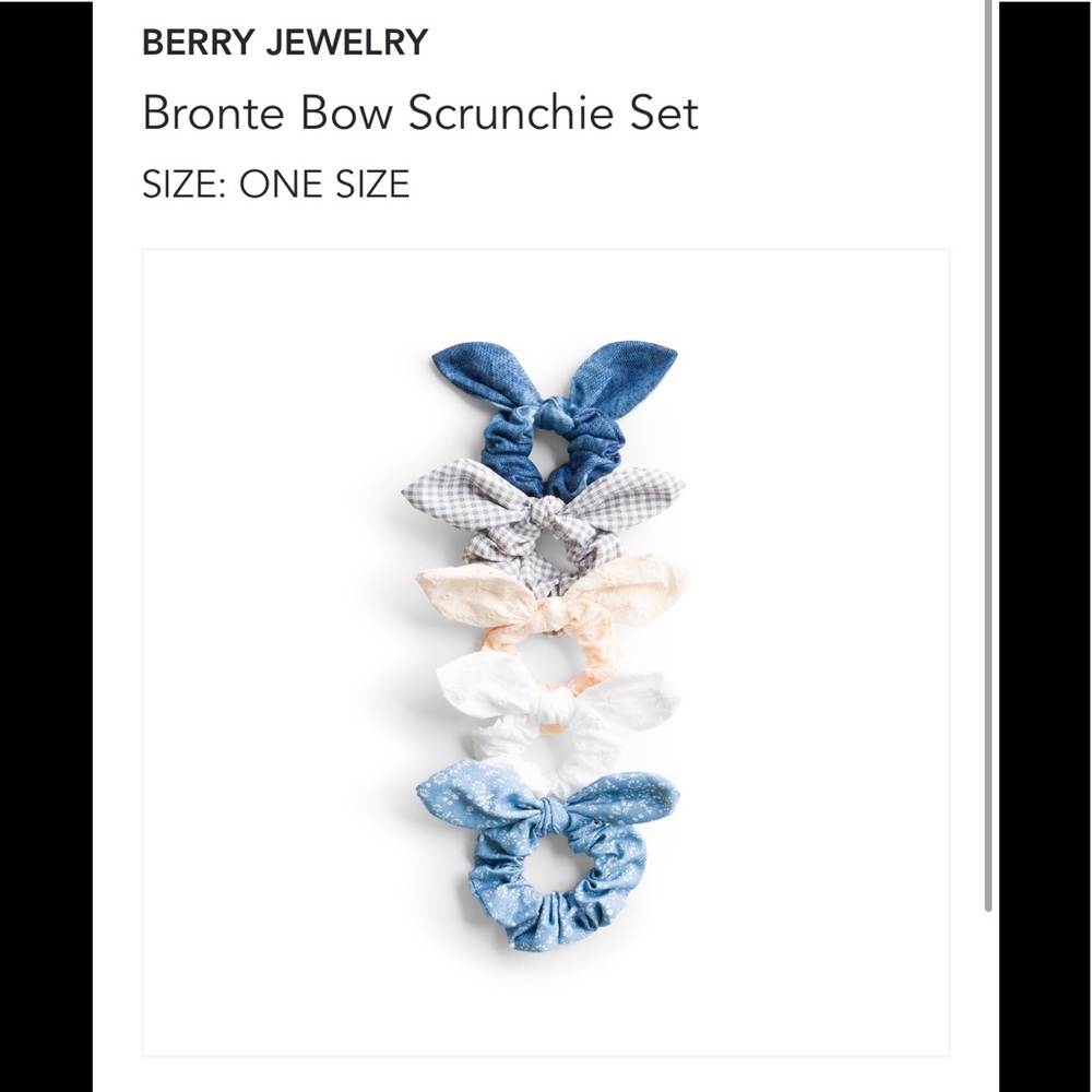 Berry Bronte Bow Scrunchie Set of 5